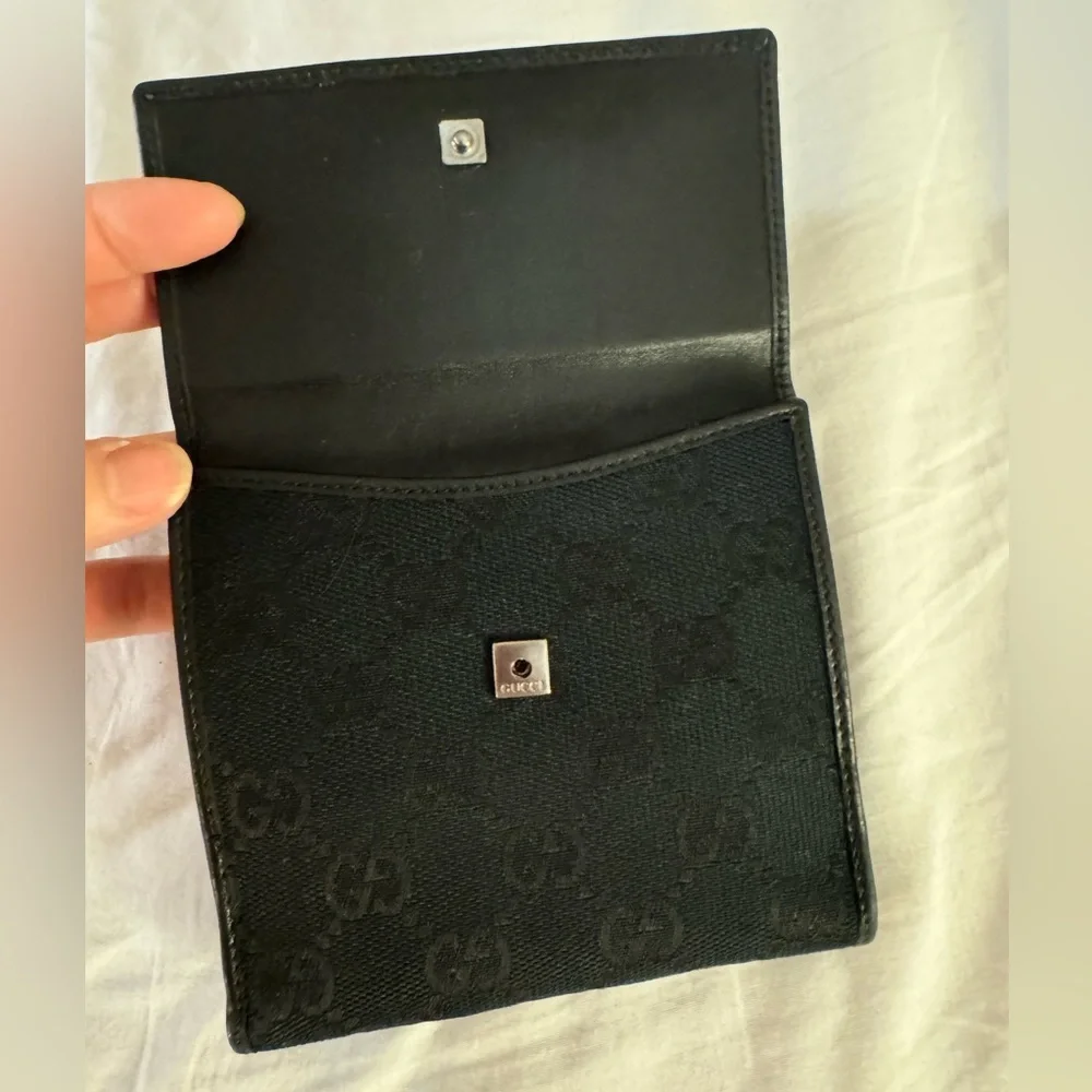 Authentic Gucci GG logo canvas Black leather Wallet - Picture 5 of 15